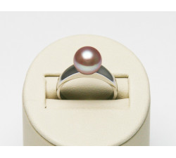 Bague Perle de Culture Eau Douce 9-9.5mm Lavande Qualité AAA