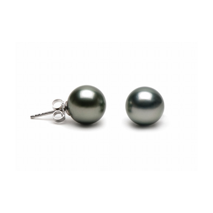 Boucles d`Oreilles Perles de Tahiti 9.5mm Qualité Perle: AAA