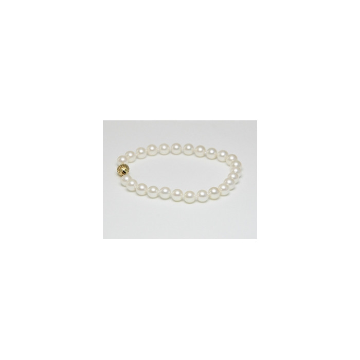 Bracelet Perles de Culture Akoya AAA 7.5mm Long. 18cm Or 14k