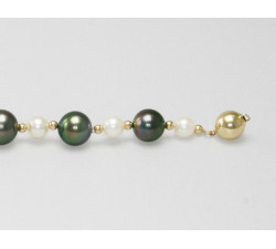 Bracelet Perles de Culture de Tahiti 10 à 11mm et Akoya 7mm