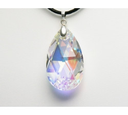 Pendentif Cristal SWAROVSKI Goutte 28mm AB Argent 925