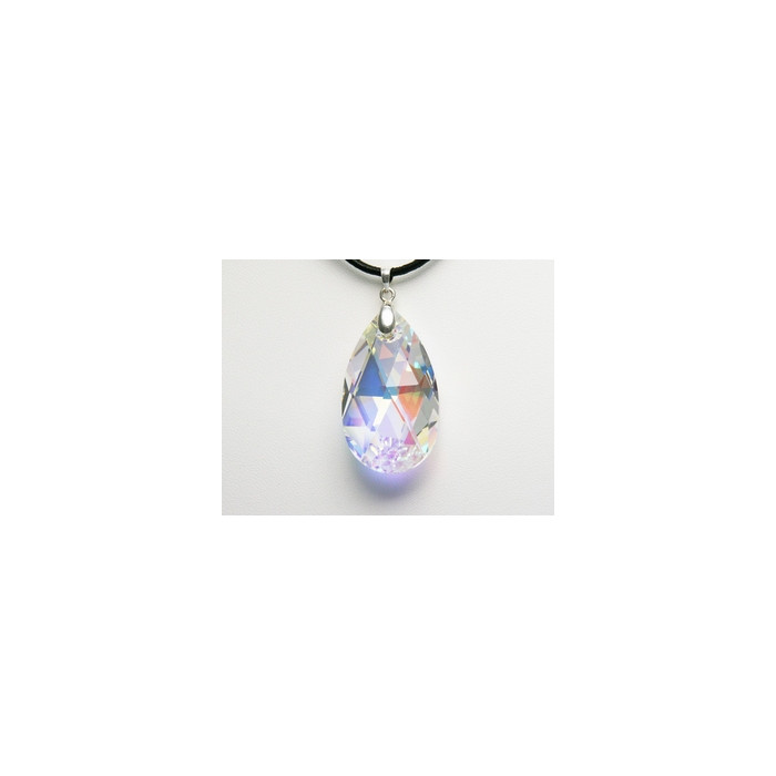 Pendentif Cristal SWAROVSKI Goutte 28mm AB Argent 925