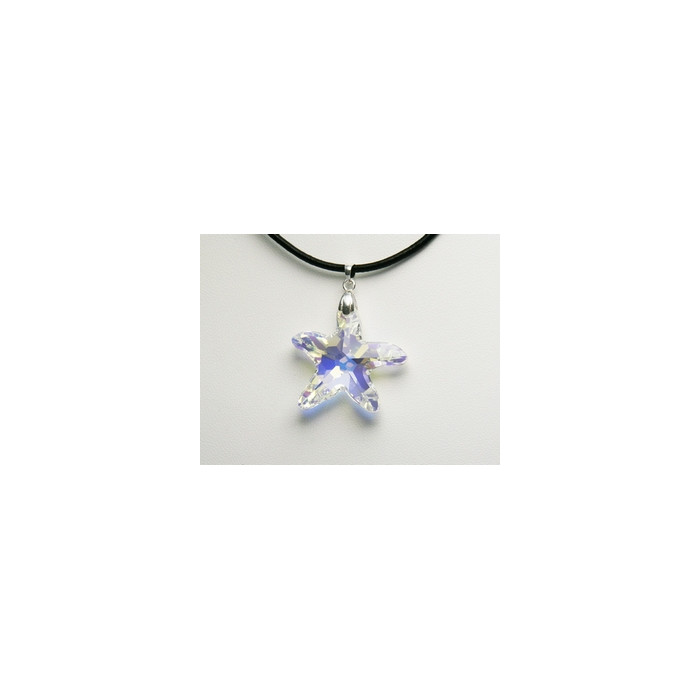 Pendentif Cristal SWAROVSKI Etoile de Mer 16mm AB Argent 925