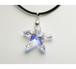 Pendentif Cristal SWAROVSKI Etoile de Mer 28mm Argent 925