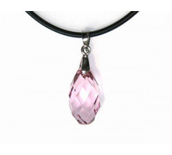 Pendentif Cristal SWAROVSKI Briolette 17mm LR Ag 925 Cordon