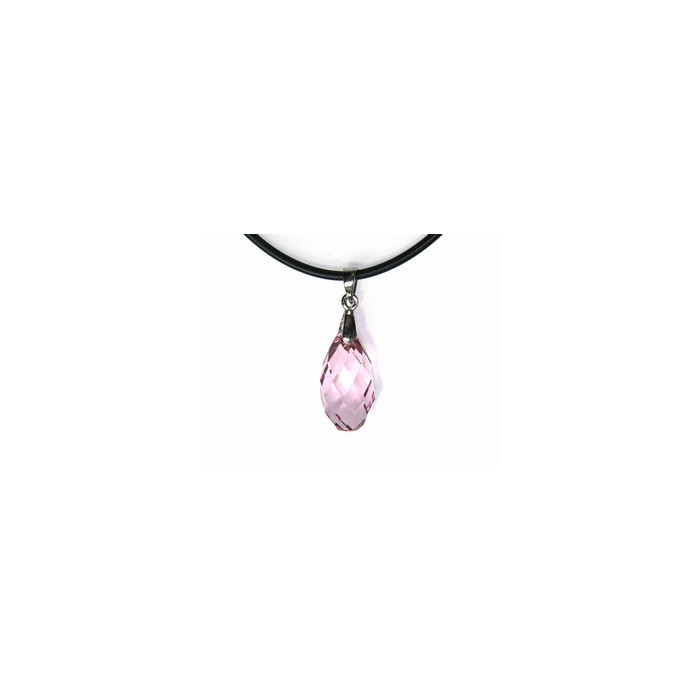 Pendentif Cristal SWAROVSKI Briolette 17mm LR Ag 925 Cordon