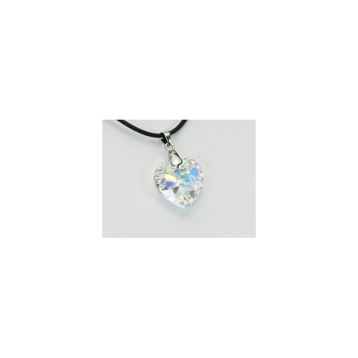 Pendentif Cristal SWAROVSKI Coeur 18mm AB Argent 925