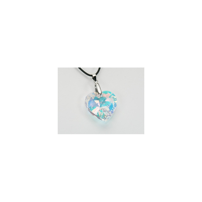 Pendentif Cristal SWAROVSKI Coeur 40mm AB Argent 925