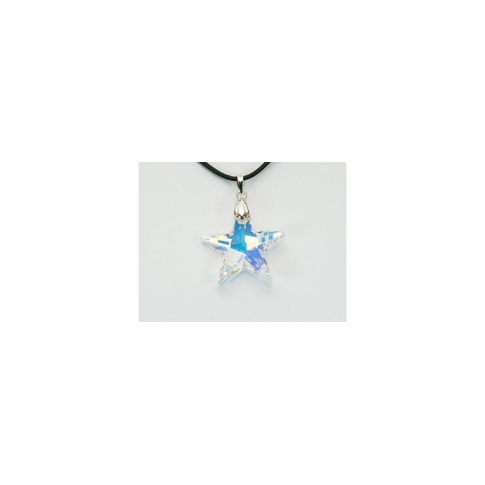 Pendentif Cristal SWAROVSKI Etoile 28mm AB Argent 925