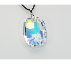 Pendentif Cristal SWAROVSKI Graphic 19mm AB Argent 925