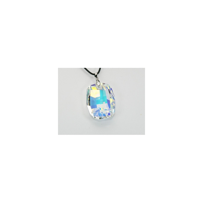 Pendentif Cristal SWAROVSKI Graphic 19mm AB Argent 925