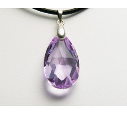 Pendentif Cristal SWAROVSKI Goutte 35mm Violet Argent 925