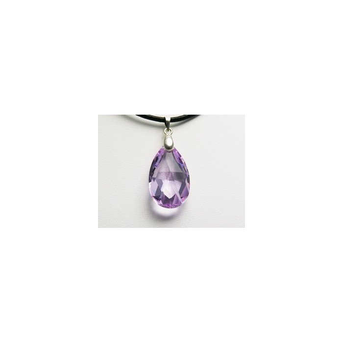 Pendentif Cristal SWAROVSKI Goutte 35mm Violet Argent 925