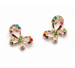 Boucles d`Oreilles Cristaux SWAROVSKI Papillons Multicolor