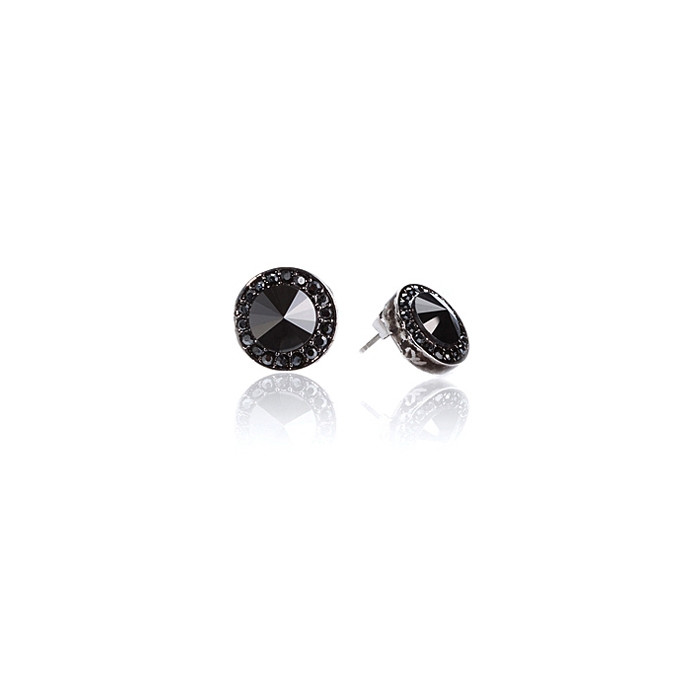 Boucles d'Oreilles Cristaux SWAROVSKI Clous Noir Hematite