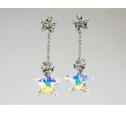 Boucles d`Oreilles Cristaux SWAROVSKI Océane Etoiles Mer AB