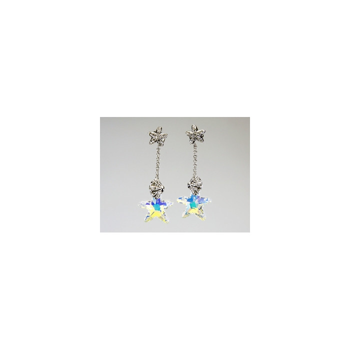 Boucles d`Oreilles Cristaux SWAROVSKI Océane Etoiles Mer AB