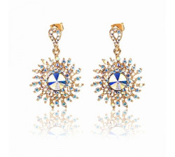 Boucles d'Oreilles Cristaux SWAROVSKI Soleil AB PlaqOr