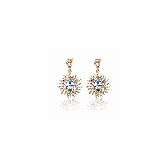 Boucles d'Oreilles Cristaux SWAROVSKI Soleil AB PlaqOr