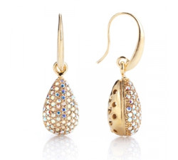 Boucles d'Oreilles Cristaux SWAROVSKI Gouttes AB PlaqOr