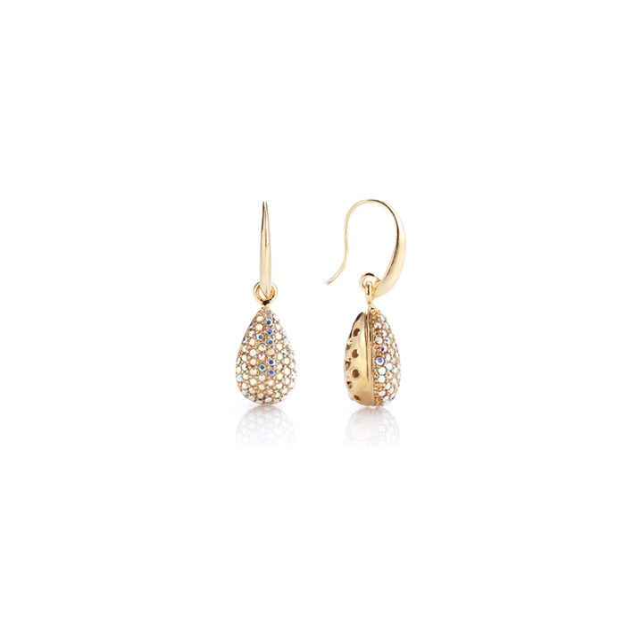 Boucles d'Oreilles Cristaux SWAROVSKI Gouttes AB PlaqOr