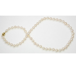 Collier de Perles de Culture Eau Douce Blanches 8mm AAA