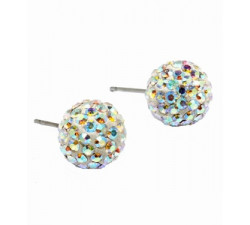 Boucles d'Oreilles Cristaux SWAROVSKI Clous 8mm AB Ag 925