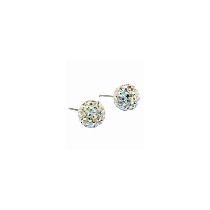 Boucles d'Oreilles Cristaux SWAROVSKI Clous 8mm AB Ag 925