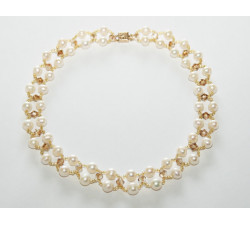 Collier Perles de Culture Blanches et Perles SWAROVSKI