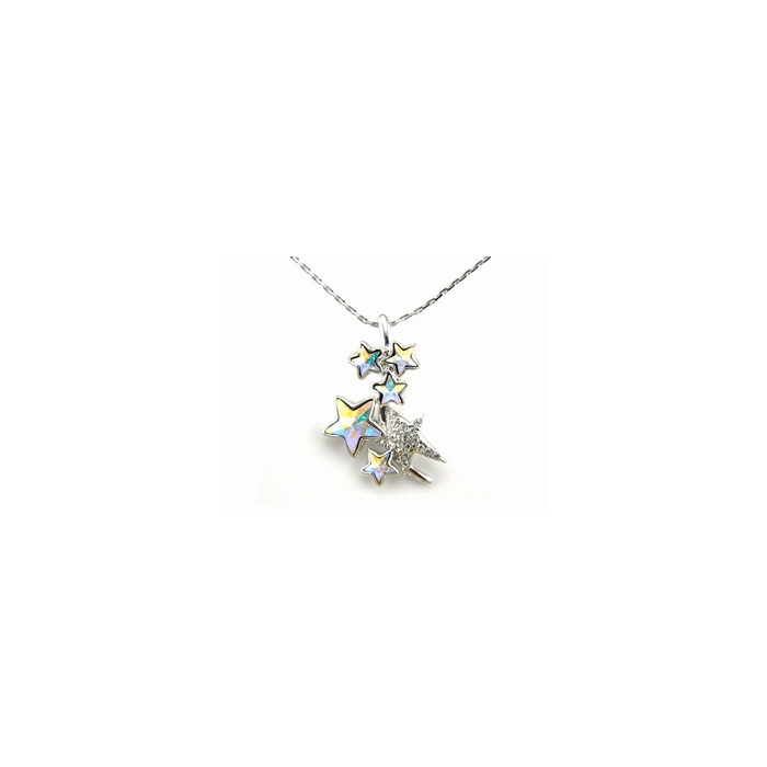 Collier Pendentif Cristaux SWAROVSKI Shooting Stars, Rhodium