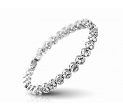 Bracelet Cristaux Swarovski Cristal Clair, Rhodium