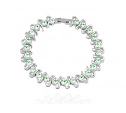 Bracelet Cristaux Swarovski Cristaux Verts, Rhodium