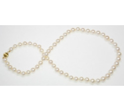 Collier de Perles de Culture Eau Douce Blanches 8mm AA+