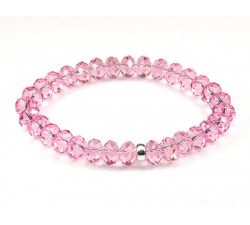 Bracelet Cristaux Swarovski Light Rose et Argent 925