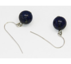 Boucles d'Oreilles Lapis Lazuli Dormeuses 8-9mm Argent 925