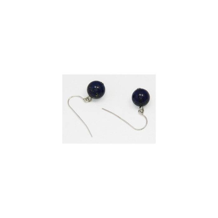 Boucles d'Oreilles Lapis Lazuli Dormeuses 8-9mm Argent 925