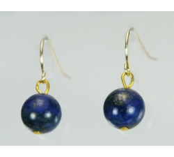 Boucles d`Oreilles Lapis Lazuli 8-9mm Dormeuses Or 585/1000