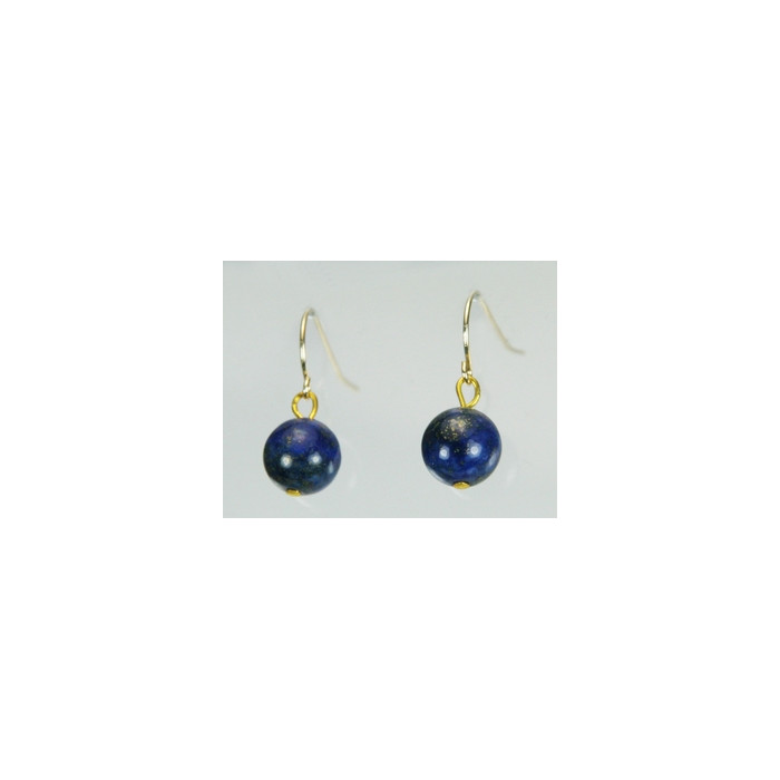 Boucles d`Oreilles Lapis Lazuli 8-9mm Dormeuses Or 585/1000