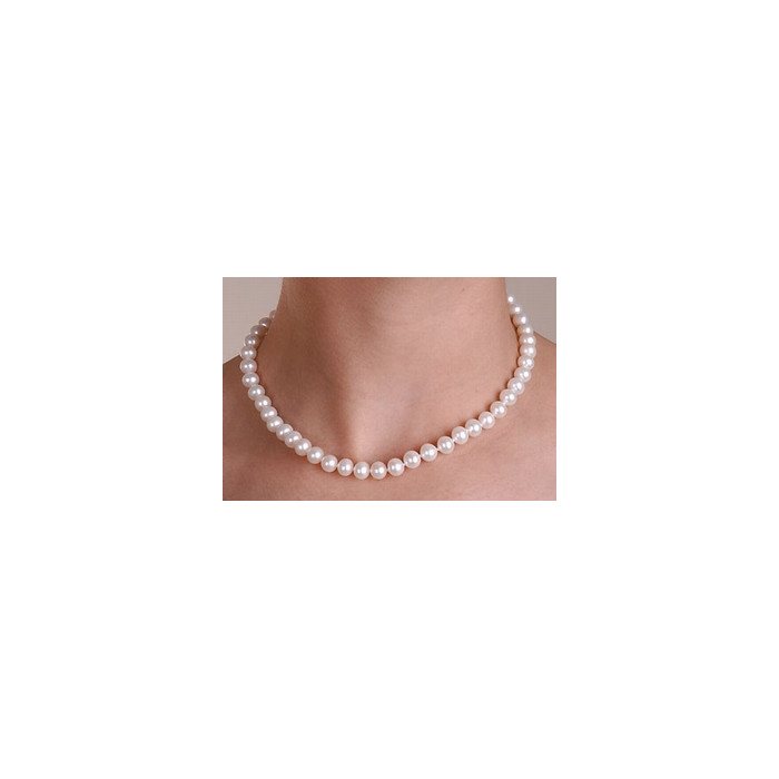 Perles de culture eau douce RD 11.8×14.1 mm collier – Ag925