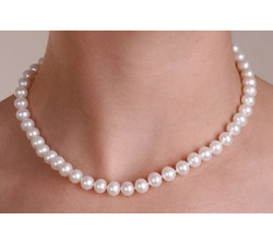 Collier de Perles de Culture Eau Douce Blanc 10mm AA