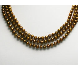 Collier de Perles de Culture Eau Douce 3 Rangs 6-7mm Bronze