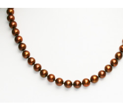 Collier de Perles de Culture Eau Douce Chocolat 8.5mm AA+