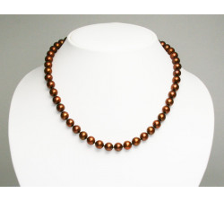 Collier de Perles de Culture Eau Douce Chocolat 8.5mm AA+