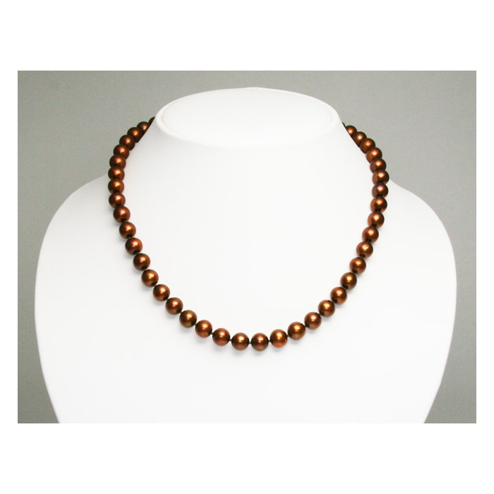 Collier de Perles de Culture Eau Douce Chocolat 8.5mm AA+