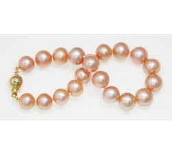 Bracelet de Perles de Culture Eau Douce Rose 9mm AA+
